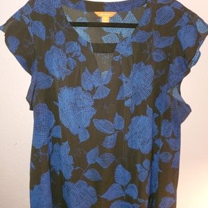 Blue and black blouse